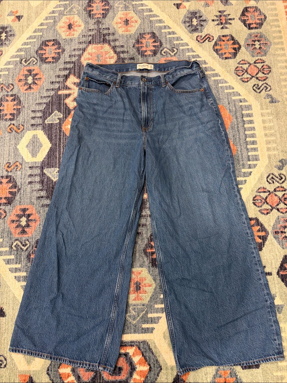 Abercrombie & Fitch Wide-Leg Blue Denim Jeans